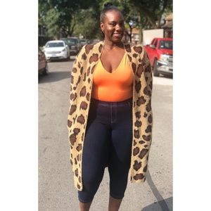 Animal print cardigan (Plus Size)